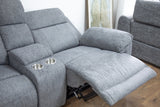 Owen Recliner Electric Large Corner Sofa In Grey