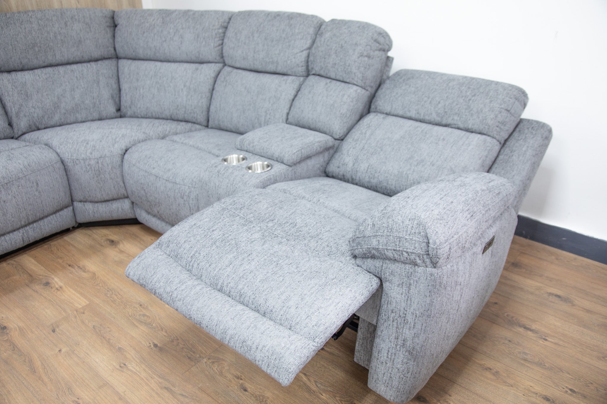 Owen Recliner Electric Large Corner Sofa In Grey