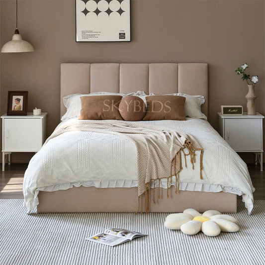 Evelyn Panel Upholstered Gas Lift Ottoman Bed Frame