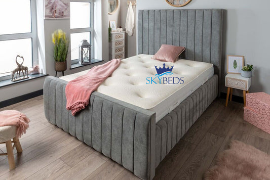 Panel Upholstered Bed With Storage Option