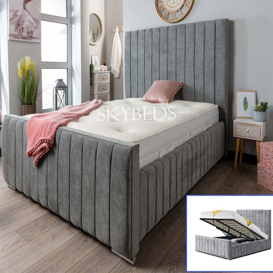 Panel Upholstered Bed With Storage Option