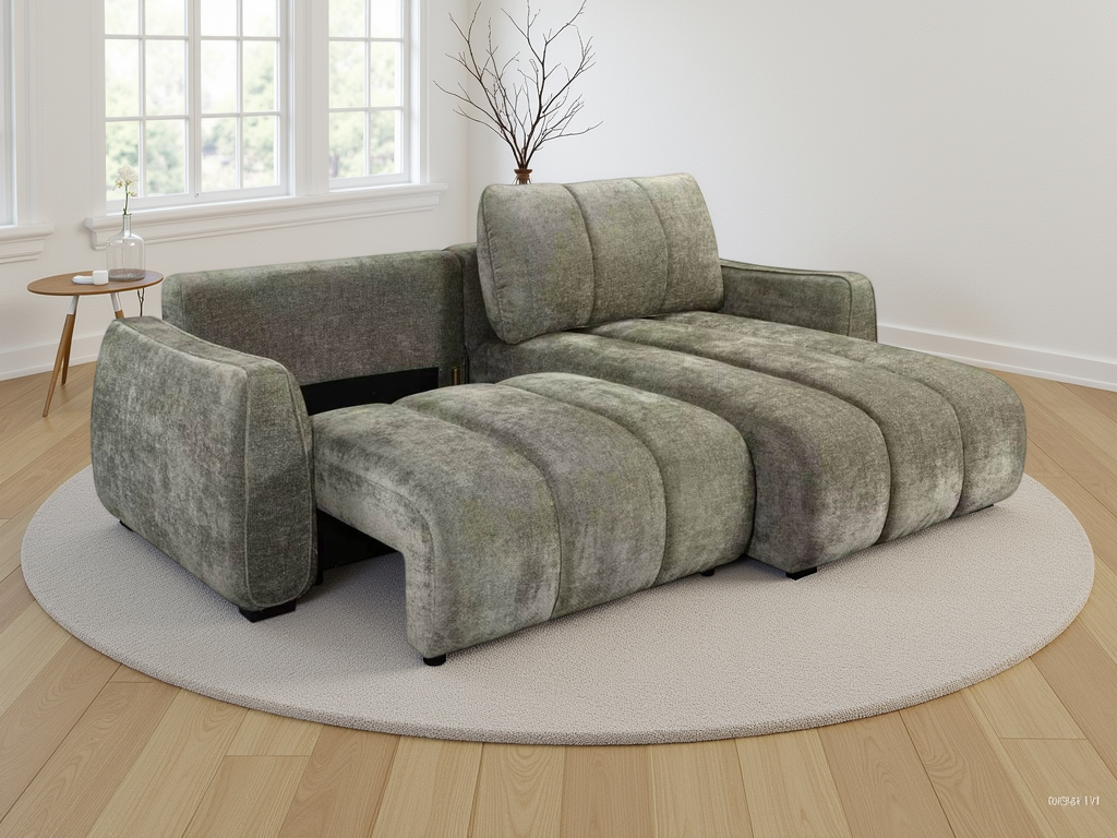 Portland Universal Corner Sofabed In Green