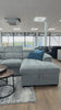 Alaya U Shape Corner Sofa Bed in Grey