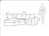 Lousiana Jumbo Cord 4 Seater Left and Right Hand Corner Sofa Suite Set Plus Footstool