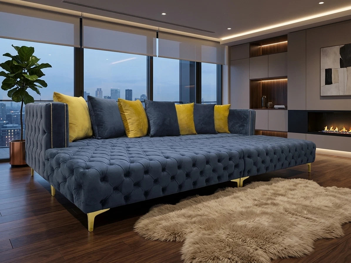 Montrio Cinema Sofa Bed | Deep Buttoned Plush Cinema Lounger
