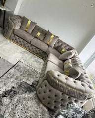 Ellington Gold Trim Chesterfield Corner Sofa