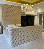 Temper Chesterfield TV Bed Frame in Plush Velvet Fabric