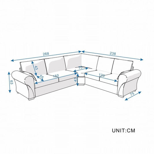 Panana 2, 3 Seater Fabric Couch Sofa