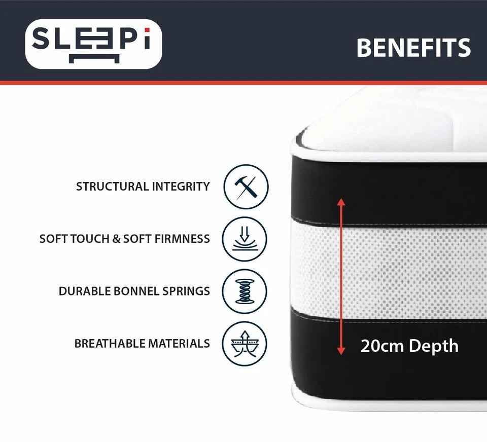 LUXE 3D Border Hybrid Mattress Orthopaedic Design with Memory Foam and Springs