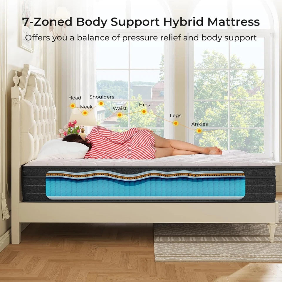 Grey Hybrid Memory Foam Mattress