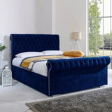 Inaya Chesterfield Sleigh Bed Frame
