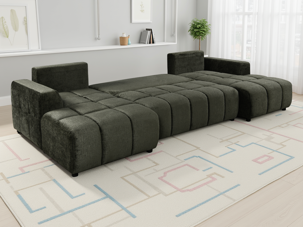 Luxury Shanghai U Shape Sofabed in Green