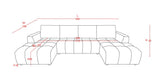 Luxury Shanghai U Shape Sofabed In Grey