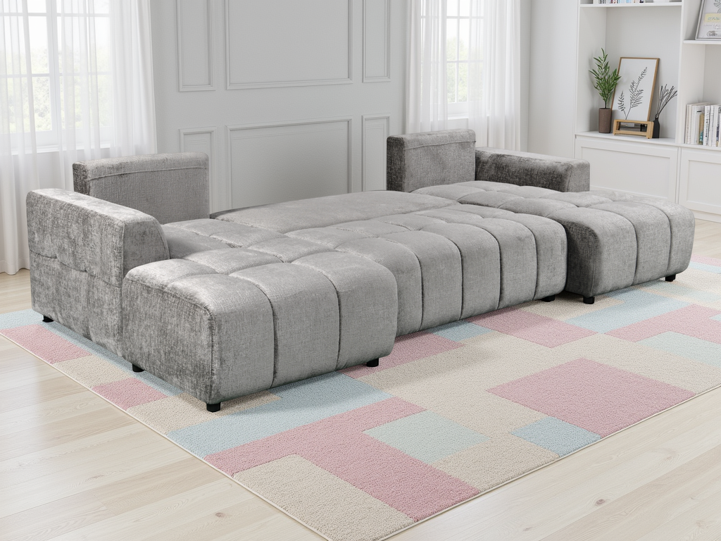 Luxury Shanghai U Shape Sofabed In Grey
