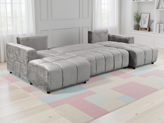 Luxury Shanghai U Shape Sofabed In Grey
