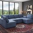 The Nexus Modular U-Shaped Sofa in Plush Velvet Fabric