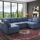 The Nexus Modular U-Shaped Sofa in Plush Velvet Fabric