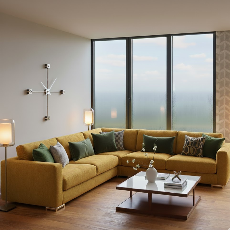 Lawson Modern Luxury Corner Sofa In Plush Velvet Fabric