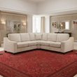 The Seraphina Lounge Modern Corner Sofa In Cream Push Velvet Fabric