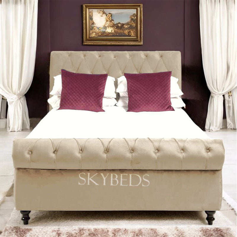 Tulip Cream Sleigh Bed Frame