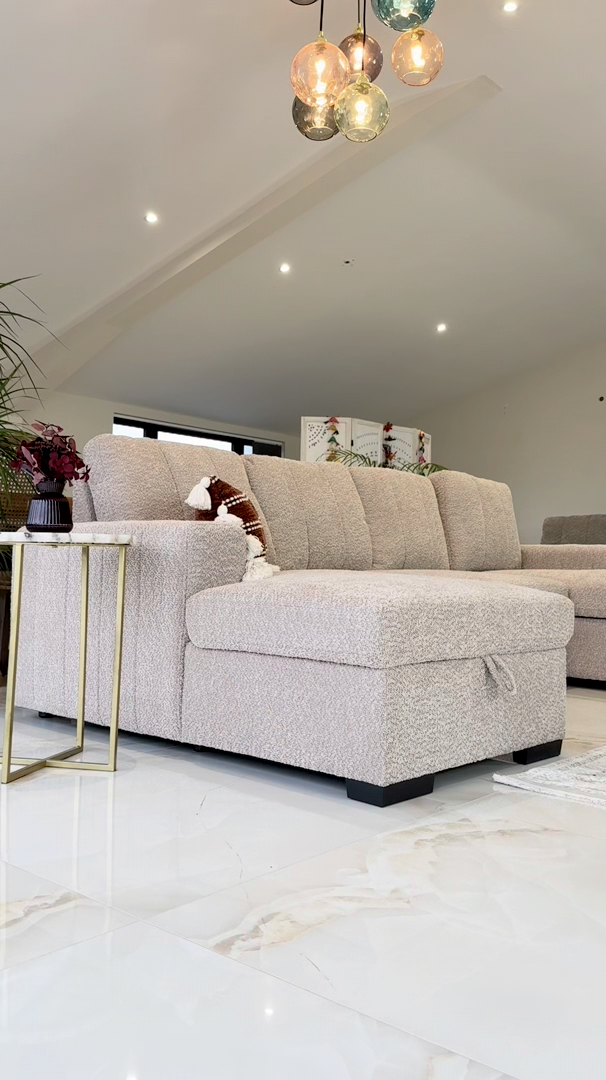 Como U Shape Corner Sofa Bed in Grey