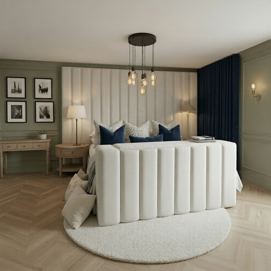 Brooks Panelled TV Bed Frame With Wide Headboard